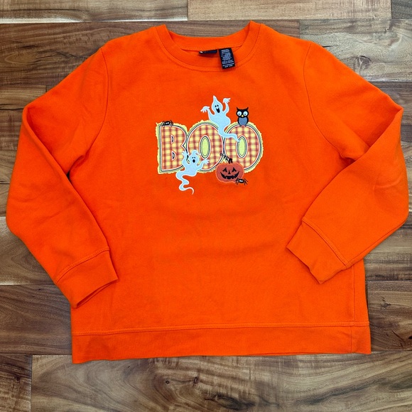 Vintage Holiday Editions appliqué Boo Ghost owl pumpkin Halloween Sweatshirt Med - Picture 1 of 8